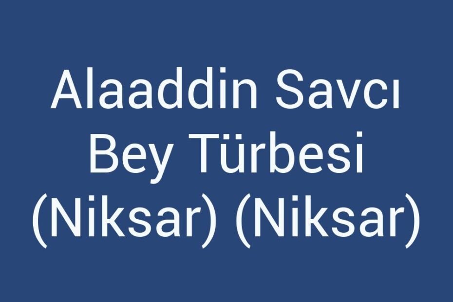 alaaddin-savci-bey-turbesi-niksar-niksar